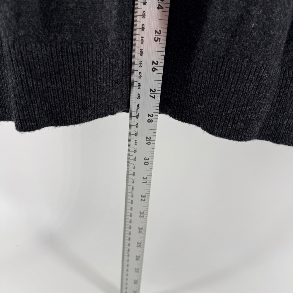 LL Bean Mens Lambswool V-Neck Sweater Charcoal Grey L-REG 264789 New With Tags - Picture 5 of 7